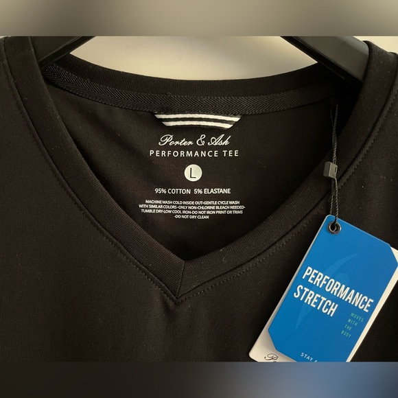 Porter & Ash 95% Cotton 4-way Stretch Short Sleeve “V” Neck Casual Top/T-shirt - Picture 3 of 9